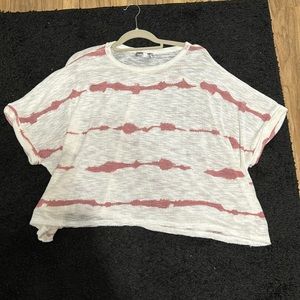 Lightweight pink and white striped shirt from Francesca’s